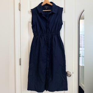 Banana Republic Dark Blue Midi Dress With Pockets